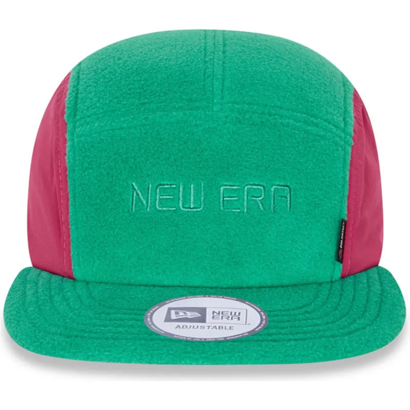 petten-plat-groen-verstelbaar-rosa-camper-polartec-fleece-van-new-era