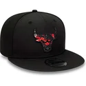 petten-plat-zwart-snapback-9fifty-print-infill-van-chicago-bulls-nba-van-new-era