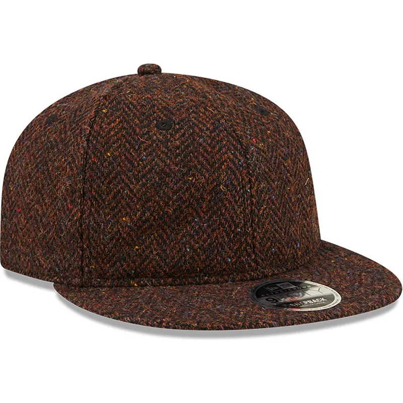 petten-plat-bruin-verstelbaar-9fifty-tweed-van-new-era