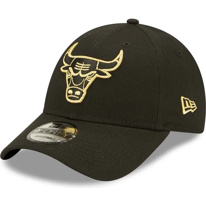 petten-gebogen-zwart-verstelbaar-dorado-9forty-metallic-van-chicago-bulls-nba-van-new-era