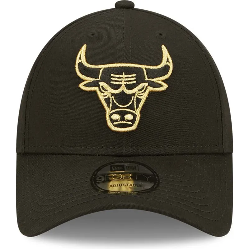 petten-gebogen-zwart-verstelbaar-dorado-9forty-metallic-van-chicago-bulls-nba-van-new-era