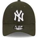 petten-gebogen-groen-verstelbaar-9forty-the-league-melton-van-new-york-yankees-mlb-van-new-era