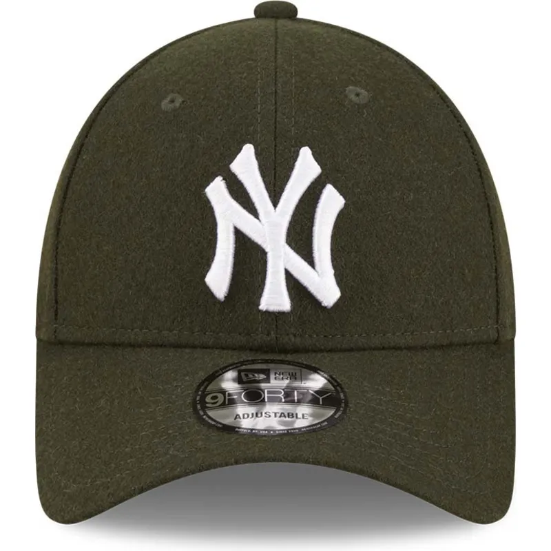 petten-gebogen-groen-verstelbaar-9forty-the-league-melton-van-new-york-yankees-mlb-van-new-era