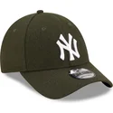 petten-gebogen-groen-verstelbaar-9forty-the-league-melton-van-new-york-yankees-mlb-van-new-era