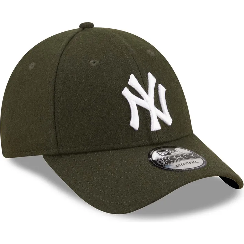 petten-gebogen-groen-verstelbaar-9forty-the-league-melton-van-new-york-yankees-mlb-van-new-era