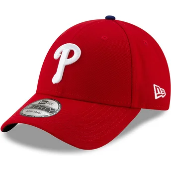 Petten gebogen rood verstelbaar 9FORTY League van Philadelphia Phillies MLB van New Era