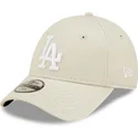petten-gebogen-beige-verstelbaar-voor-kinderen-9forty-league-essential-van-los-angeles-dodgers-mlb-van-new-era