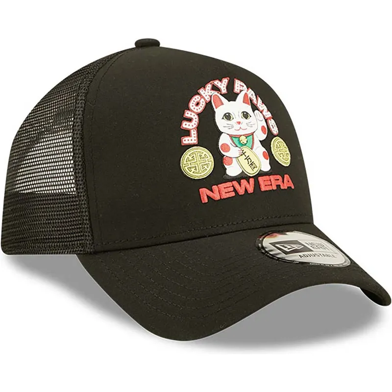 petten-gebogen-zwart-snapback-a-frame-repreve-lucky-paws-van-new-era
