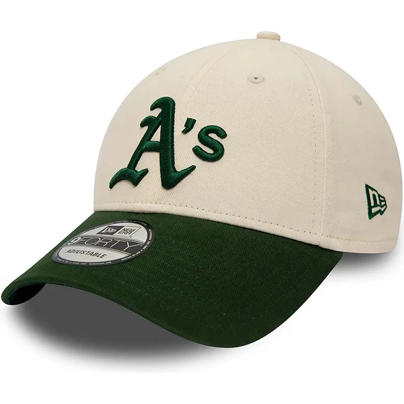 petten-gebogen-beige-verstelbaar-9forty-van-oakland-athletics-mlb-van-new-era