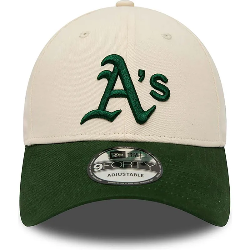 petten-gebogen-beige-verstelbaar-9forty-van-oakland-athletics-mlb-van-new-era
