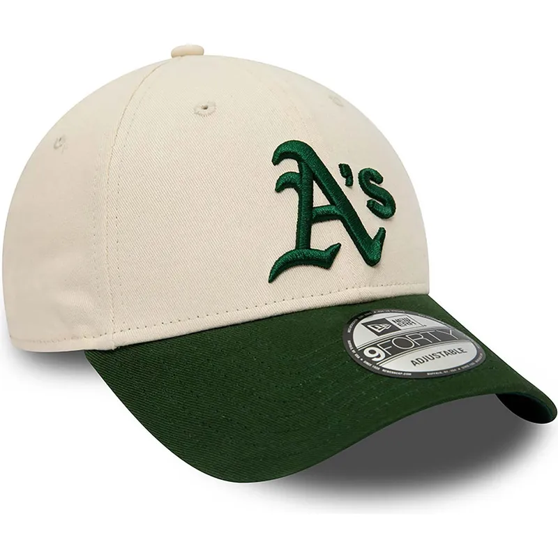 petten-gebogen-beige-verstelbaar-9forty-van-oakland-athletics-mlb-van-new-era