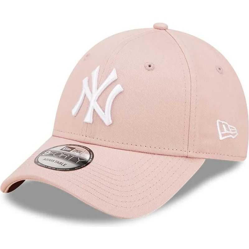 petten-gebogen-roze-verstelbaar-9forty-league-essential-van-new-york-yankees-mlb-van-new-era