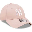 petten-gebogen-roze-verstelbaar-9forty-league-essential-van-new-york-yankees-mlb-van-new-era