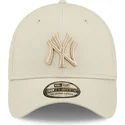 petten-gebogen-beige-fitted-39thirty-league-essential-van-new-york-yankees-mlb-van-new-era