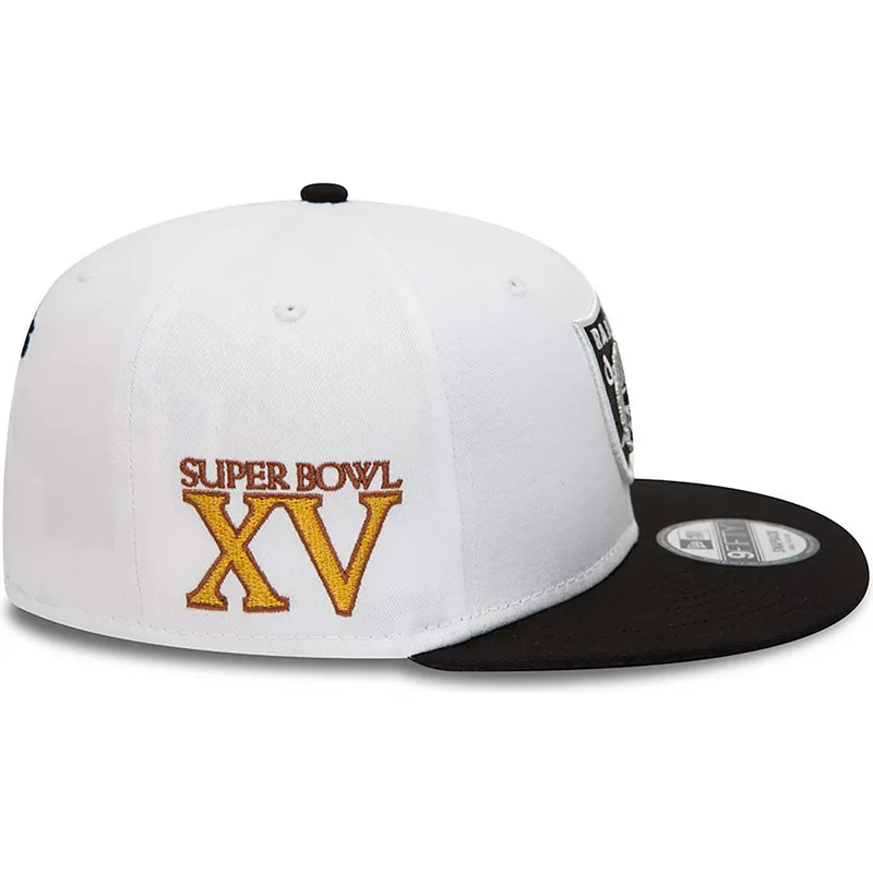 petten-plat-wit-snapback-9fifty-crown-patches-super-bowl-xv-van-las-vegas-raiders-nfl-van-new-era petten-plat-wit-snapback-9fifty-crown-patches-super-bowl-xv-van-las-vegas-raiders-nfl-van-new-era