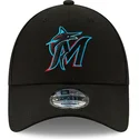petten-gebogen-zwart-verstelbaar-9forty-the-league-van-miami-marlins-mlb-van-new-era