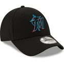 petten-gebogen-zwart-verstelbaar-9forty-the-league-van-miami-marlins-mlb-van-new-era