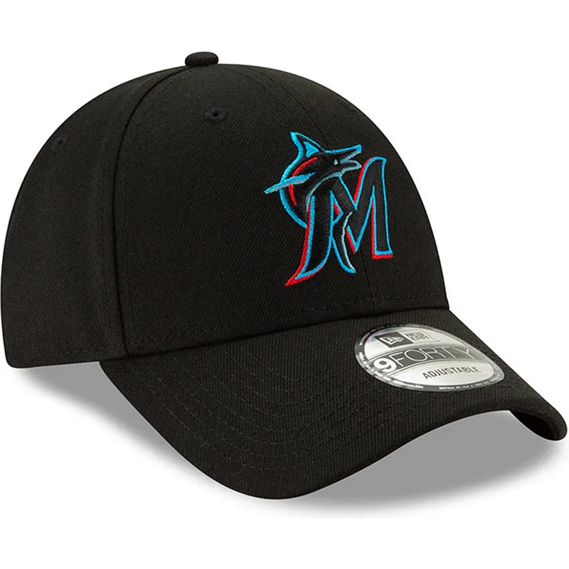 petten-gebogen-zwart-verstelbaar-9forty-the-league-van-miami-marlins-mlb-van-new-era