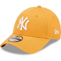 petten-gebogen-oranje-verstelbaar-9forty-league-essential-van-new-york-yankees-mlb-van-new-era