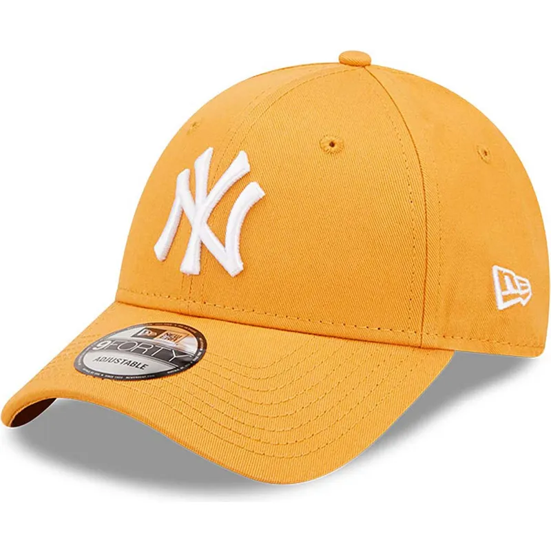 petten-gebogen-oranje-verstelbaar-9forty-league-essential-van-new-york-yankees-mlb-van-new-era
