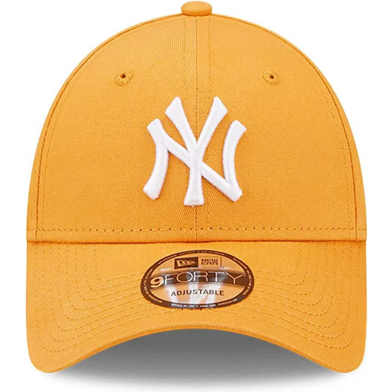 petten-gebogen-oranje-verstelbaar-9forty-league-essential-van-new-york-yankees-mlb-van-new-era