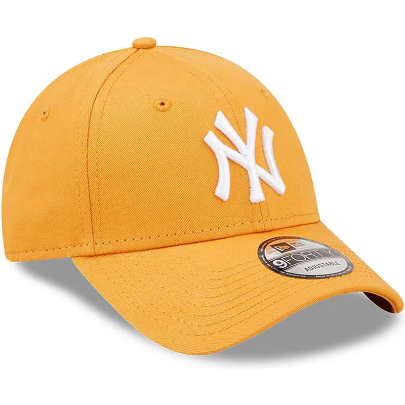 petten-gebogen-oranje-verstelbaar-9forty-league-essential-van-new-york-yankees-mlb-van-new-era
