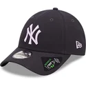 petten-gebogen-marineblauw-verstelbaar-9forty-repreve-van-new-york-yankees-mlb-van-new-era