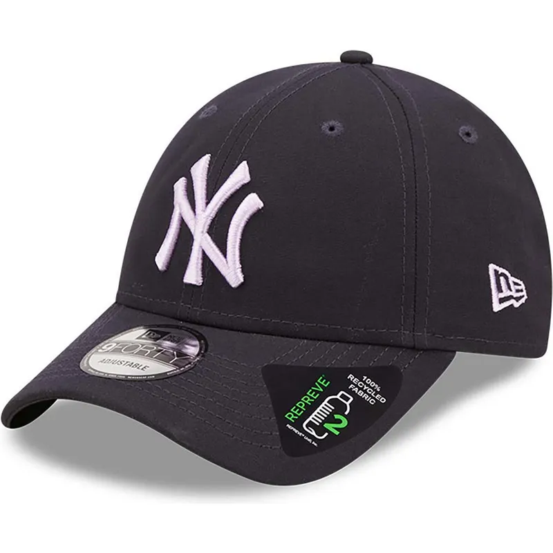 petten-gebogen-marineblauw-verstelbaar-9forty-repreve-van-new-york-yankees-mlb-van-new-era