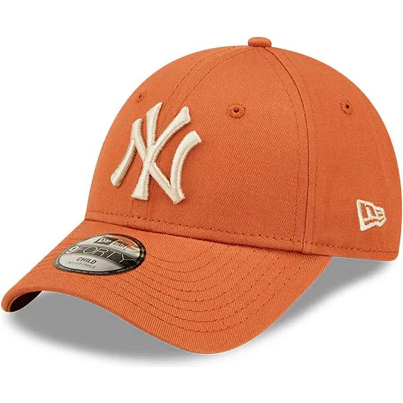 petten-gebogen-oranje-verstelbaar-voor-kinderen-9forty-league-essential-van-new-york-yankees-mlb-van-new-era