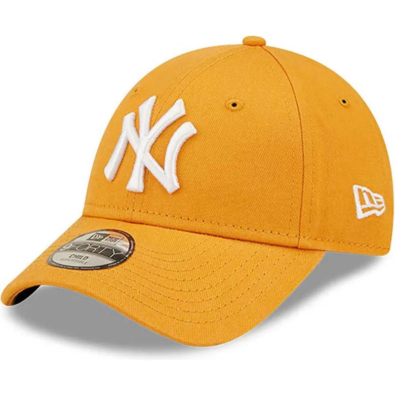 petten-gebogen-oranje-verstelbaar-voor-kinderen-9forty-league-essential-van-new-york-yankees-mlb-van-new-era
