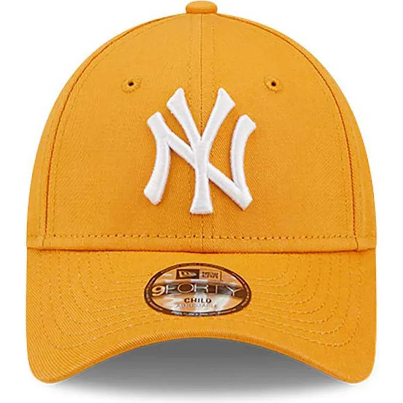 petten-gebogen-oranje-verstelbaar-voor-kinderen-9forty-league-essential-van-new-york-yankees-mlb-van-new-era