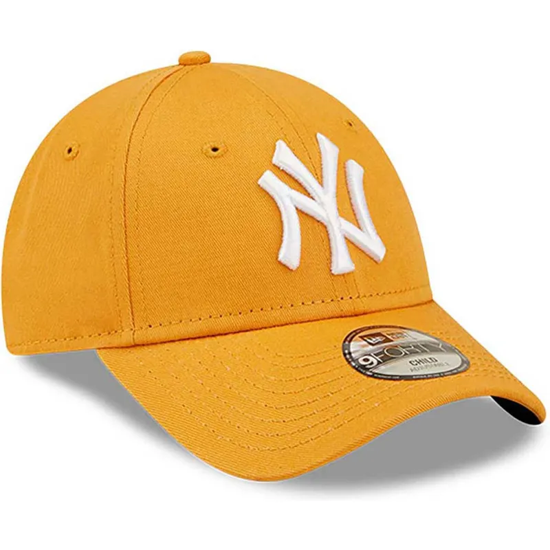 petten-gebogen-oranje-verstelbaar-voor-kinderen-9forty-league-essential-van-new-york-yankees-mlb-van-new-era