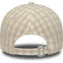 petten-gebogen-beige-verstelbaar-9forty-gingham-van-new-york-yankees-mlb-van-new-era