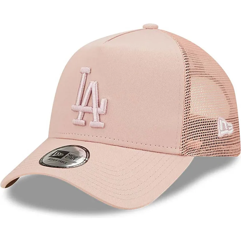 petten-gebogen-roze-snapback-a-frame-tonal-mesh-van-los-angeles-dodgers-mlb-van-new-era
