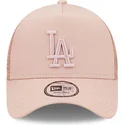 petten-gebogen-roze-snapback-a-frame-tonal-mesh-van-los-angeles-dodgers-mlb-van-new-era