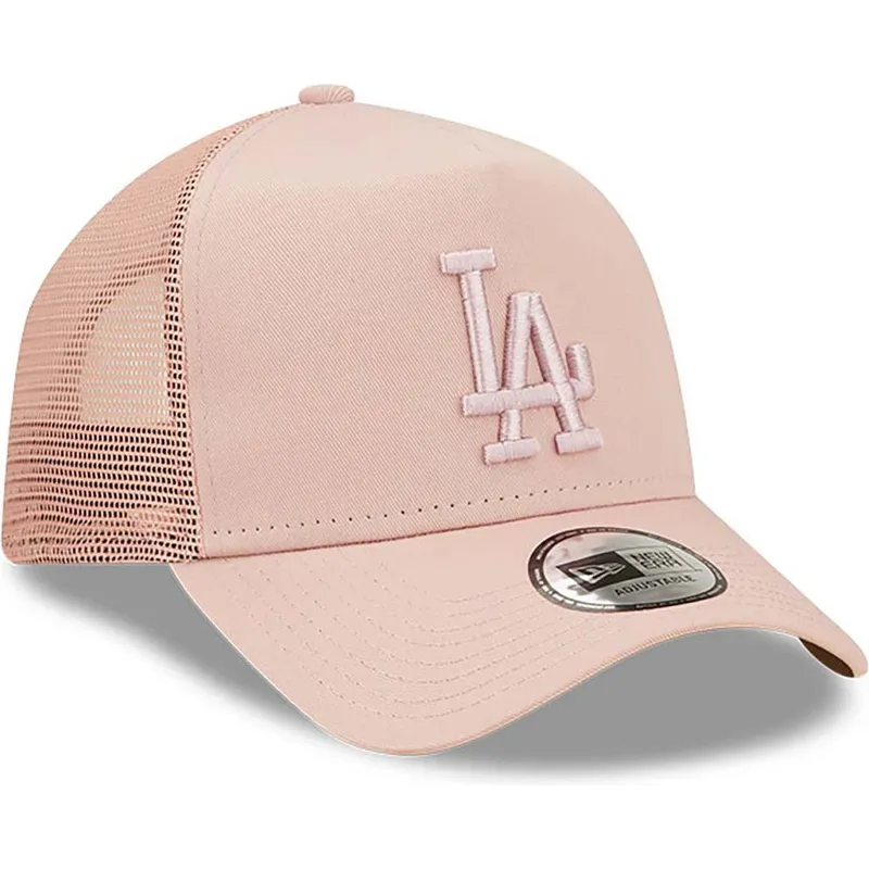 petten-gebogen-roze-snapback-a-frame-tonal-mesh-van-los-angeles-dodgers-mlb-van-new-era