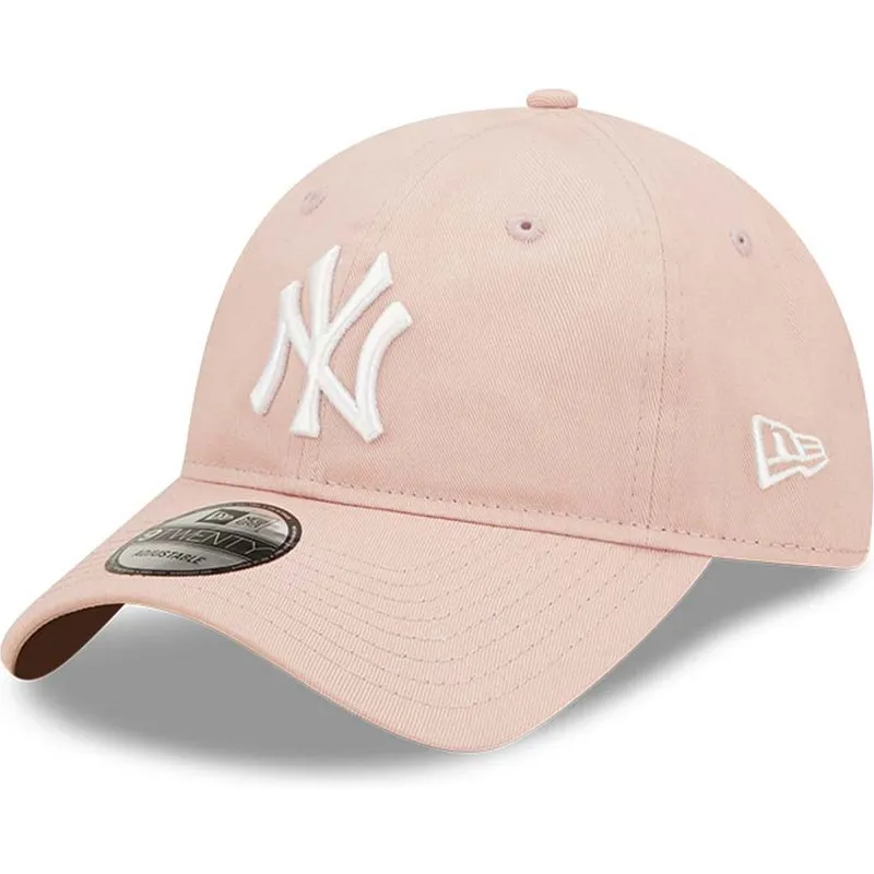 petten-gebogen-roze-verstelbaar-9twenty-league-essential-van-new-york-yankees-mlb-van-new-era