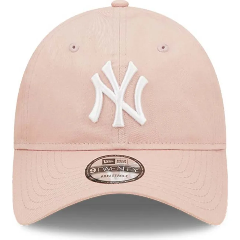 petten-gebogen-roze-verstelbaar-9twenty-league-essential-van-new-york-yankees-mlb-van-new-era