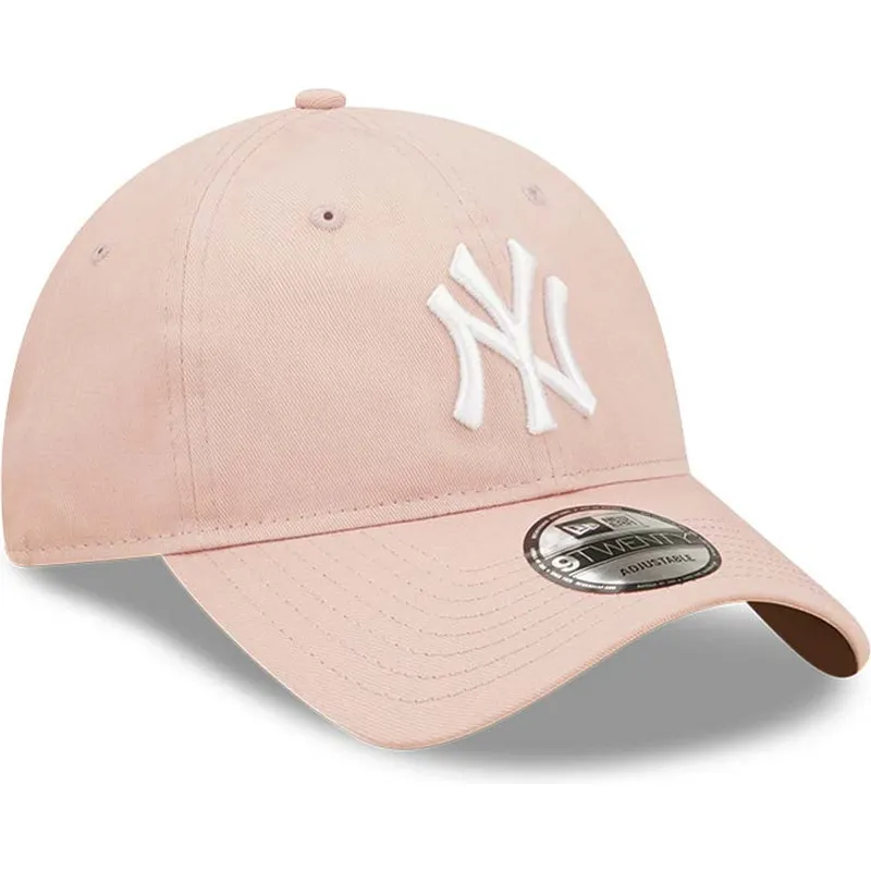 petten-gebogen-roze-verstelbaar-9twenty-league-essential-van-new-york-yankees-mlb-van-new-era