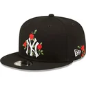 petten-plat-zwart-snapback-9fifty-flower-van-new-york-yankees-mlb-van-new-era