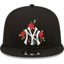 petten-plat-zwart-snapback-9fifty-flower-van-new-york-yankees-mlb-van-new-era