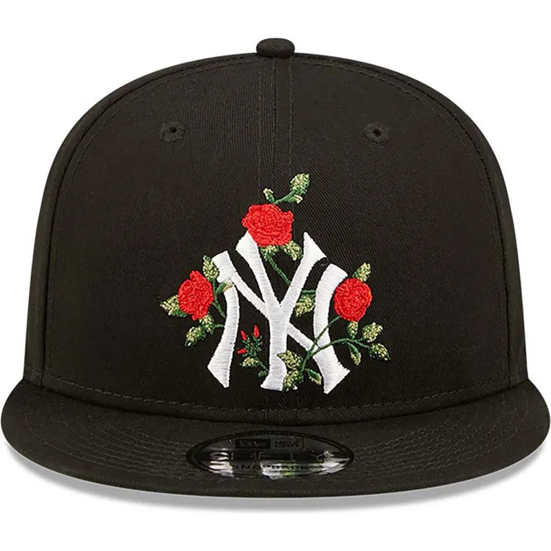 petten-plat-zwart-snapback-9fifty-flower-van-new-york-yankees-mlb-van-new-era