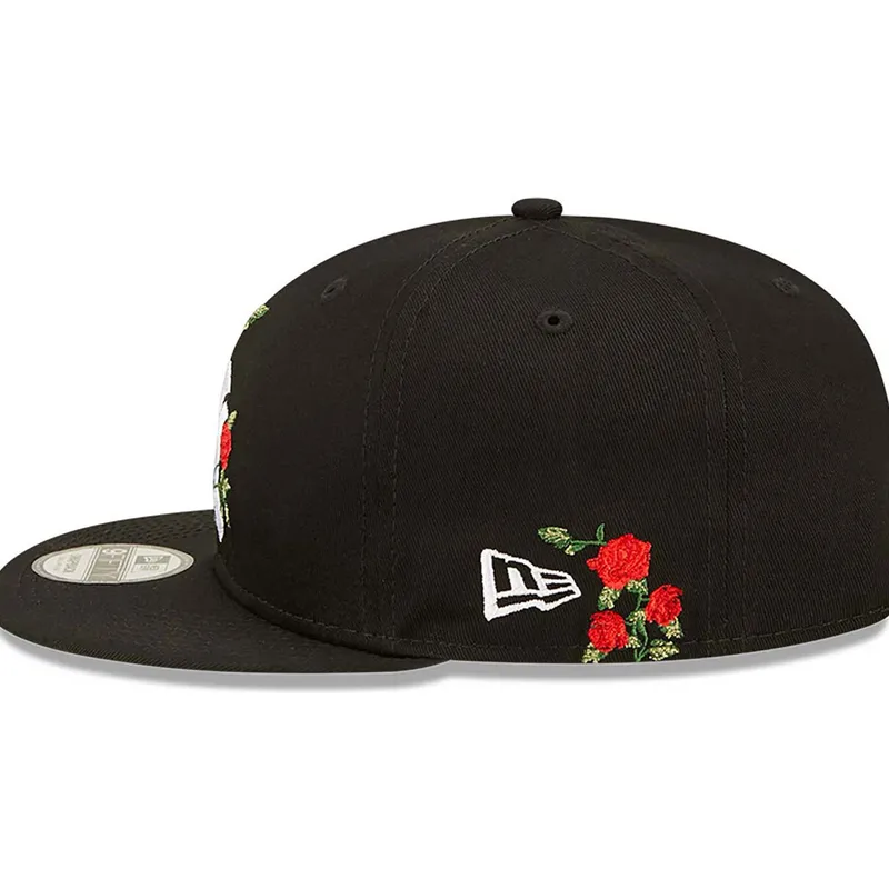 petten-plat-zwart-snapback-9fifty-flower-van-new-york-yankees-mlb-van-new-era