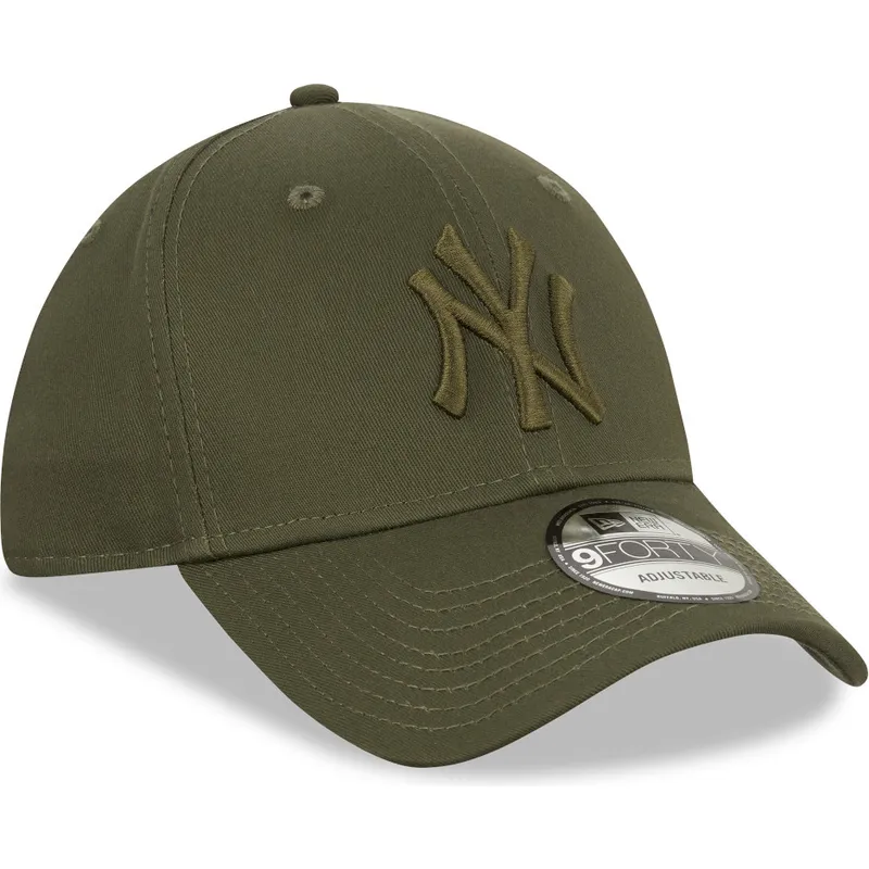 petten-gebogen-groen-snapback-9forty-league-essential-van-new-york-yankees-mlb-van-new-era