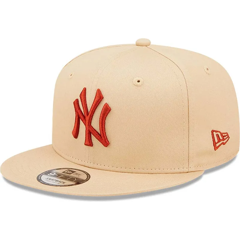 petten-plat-beige-snapback-9fifty-league-essential-van-new-york-yankees-mlb-van-new-era