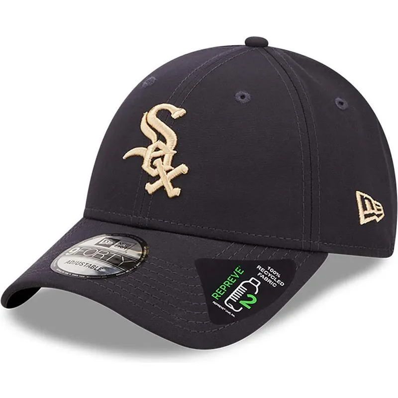 petten-gebogen-marineblauw-verstelbaar-9forty-repreve-van-chicago-white-sox-mlb-van-new-era