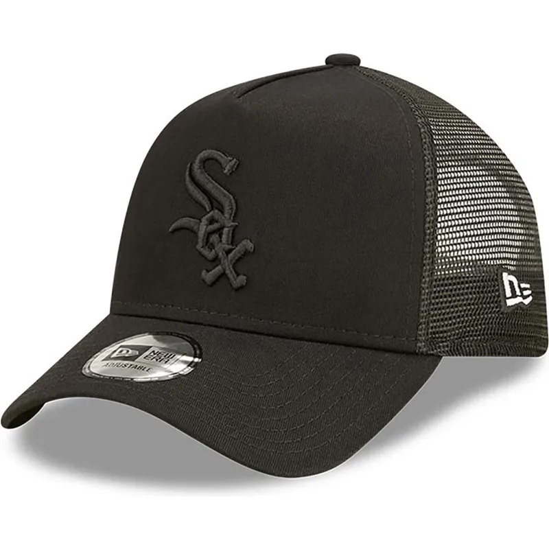 petten-gebogen-zwart-snapback-a-frame-tonal-mesh-van-chicago-white-sox-mlb-van-new-era