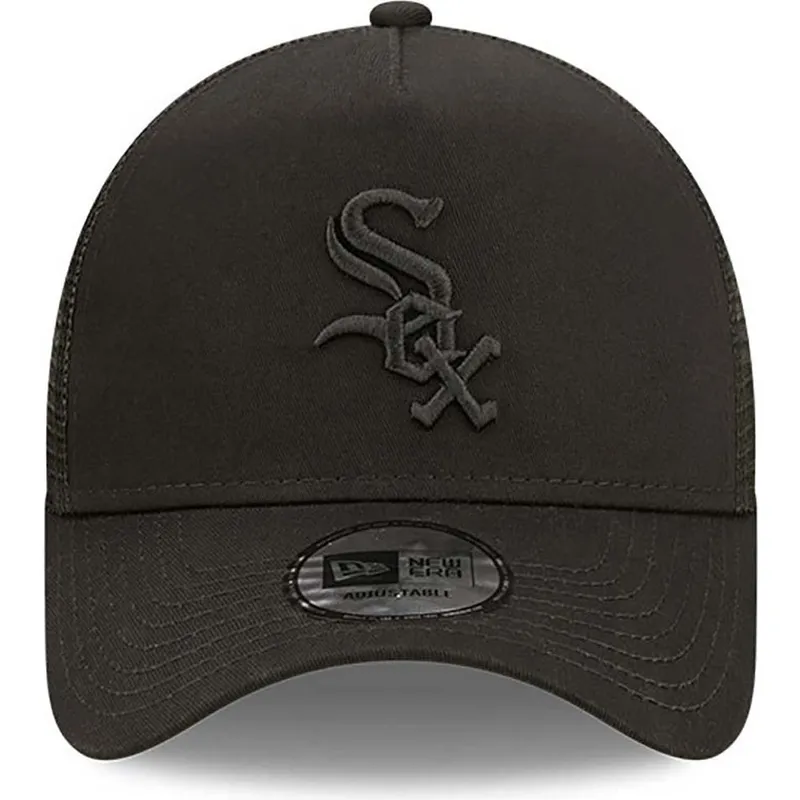 petten-gebogen-zwart-snapback-a-frame-tonal-mesh-van-chicago-white-sox-mlb-van-new-era