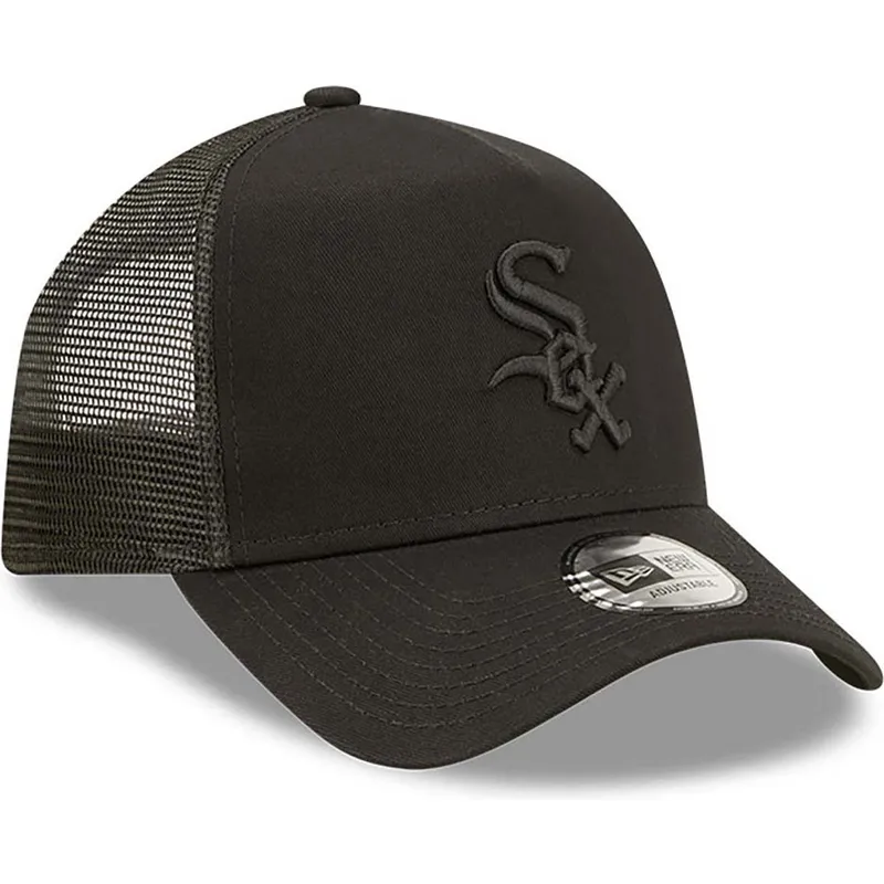 petten-gebogen-zwart-snapback-a-frame-tonal-mesh-van-chicago-white-sox-mlb-van-new-era