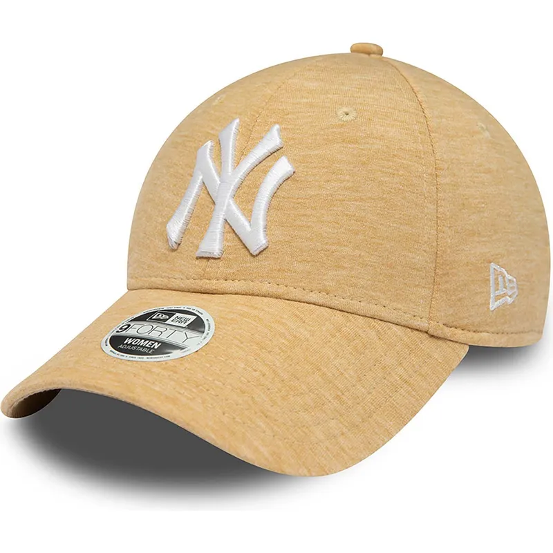 petten-gebogen-beige-verstelbaar-9forty-jersey-van-new-york-yankees-mlb-van-new-era